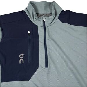 SOLD***On Cloud Running Weather Shirt Quarter Zip Pullover Navy Blue Mens